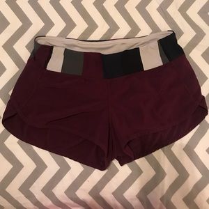 Lululemon Speed Shorts - Sz 6 - Bordeaux Drama